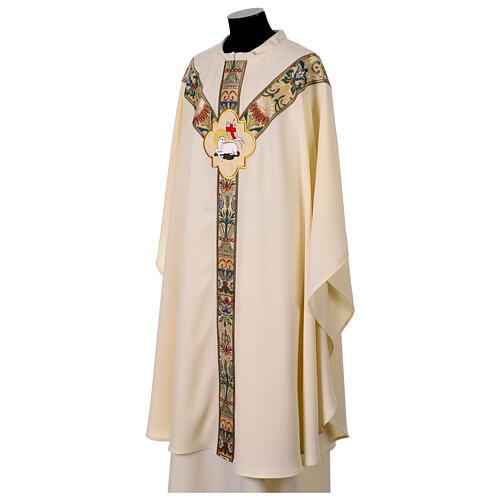 Chasuble galon floral doré agneau pascal 4