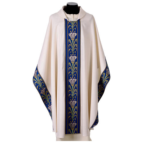 Marian chasuble with lily orphreys 1