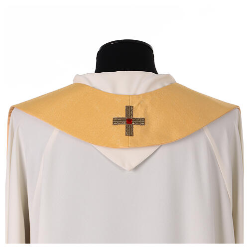 Gold chasuble with velvet and crystal applications 8