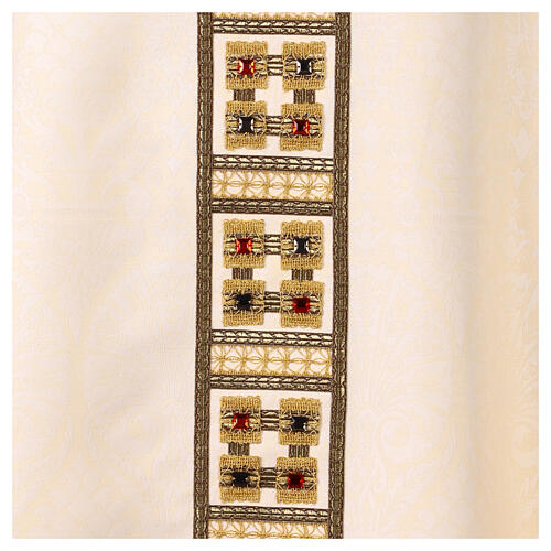 White chasuble with gold appliqués and crystals 4