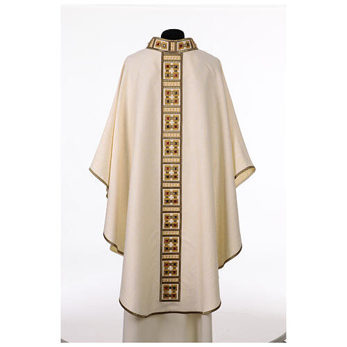 White chasuble with gold appliqués and crystals 6
