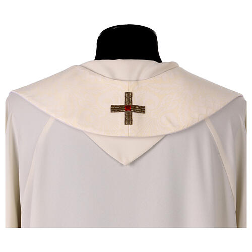 White chasuble with gold appliqués and crystals 10