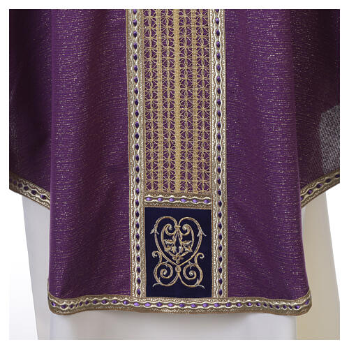 Chasuble with gold thread details, golden galloon, pearls, gemstones 16
