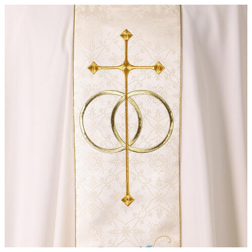 White embroidered chasuble for wedding celebration 2