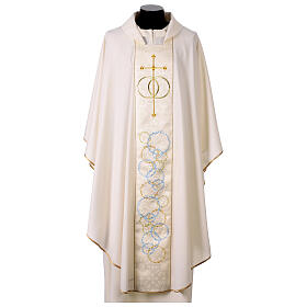 Chasuble blanche brodée célébration mariage