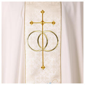 Chasuble blanche brodée célébration mariage