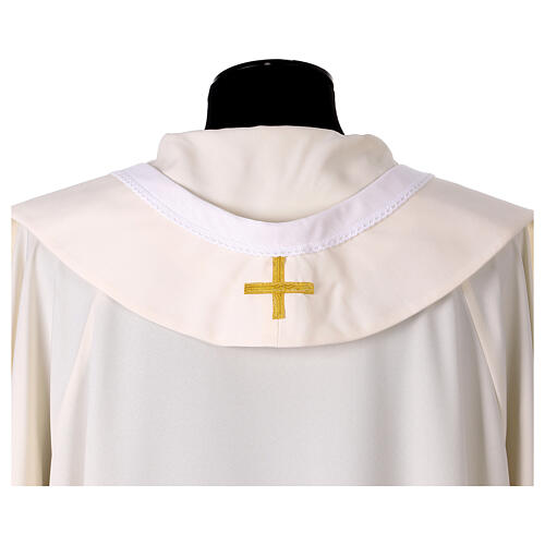 Chasuble blanche brodée célébration mariage 8