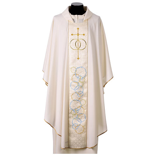 White embroidered chasuble wedding marriage 1