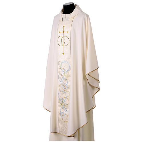 White embroidered chasuble wedding marriage 3