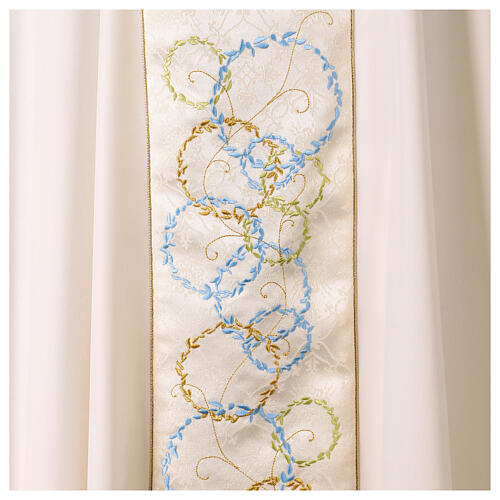 White embroidered chasuble wedding marriage 4