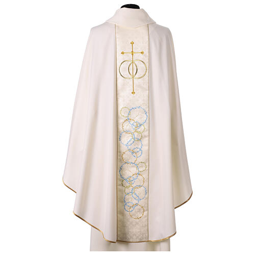 White embroidered chasuble wedding marriage 5