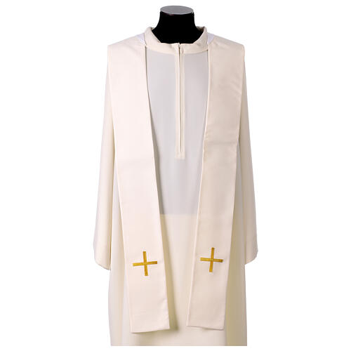 White embroidered chasuble wedding marriage 6