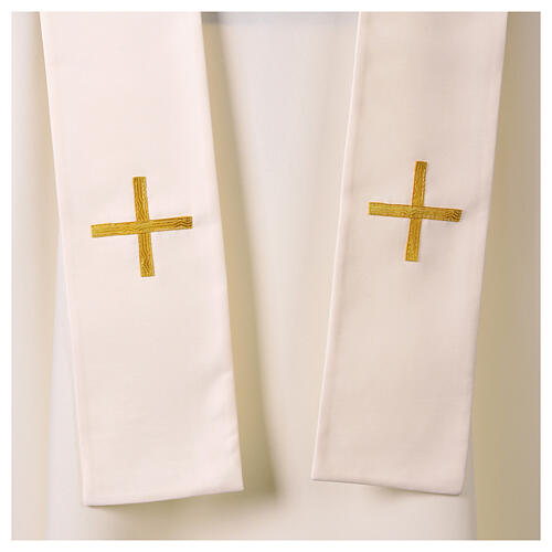 White embroidered chasuble wedding marriage 7