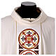 Chasuble with embroidered stole featuring crosses and natural motifs s3