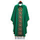 Chasuble bande centrale broderie croix motifs naturels s9