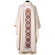 Chasuble bande centrale broderie croix motifs naturels s11