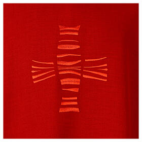 Embroidered chasuble with asymmetrical horizontal lines