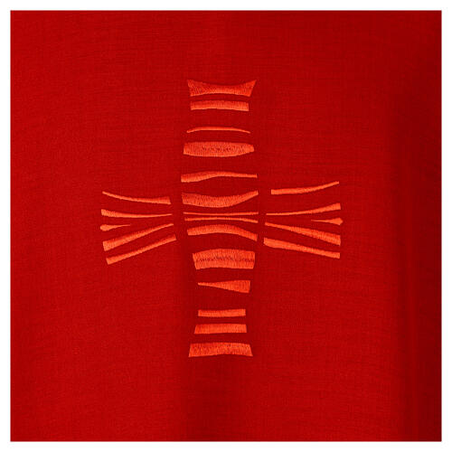 Embroidered chasuble with asymmetrical horizontal lines 2