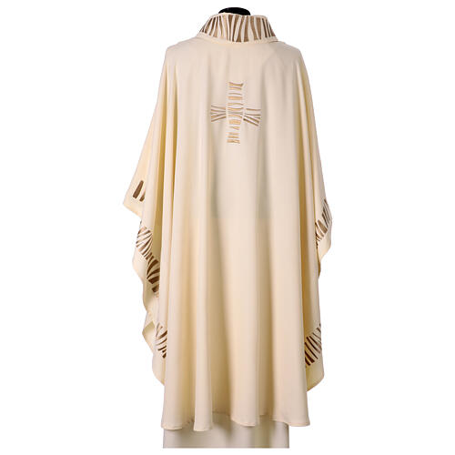 Embroidered chasuble with asymmetrical horizontal lines 16