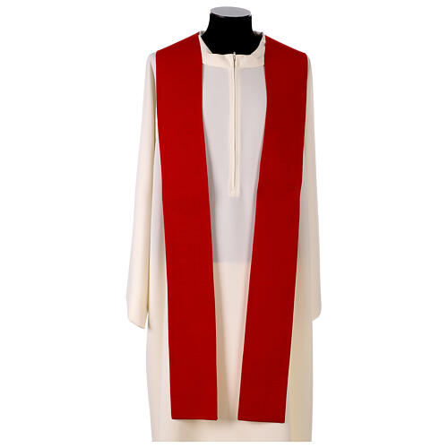 Embroidered chasuble with asymmetrical horizontal lines 17