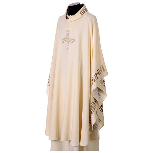 Chasuble brodée avec lignes horizontales asymétriques 13