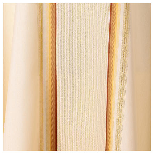 Chasuble with gold thread stripes and cross trim 4