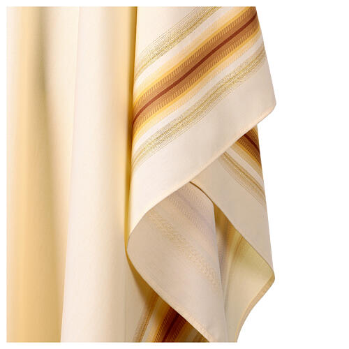 Chasuble with gold thread stripes and cross trim 9