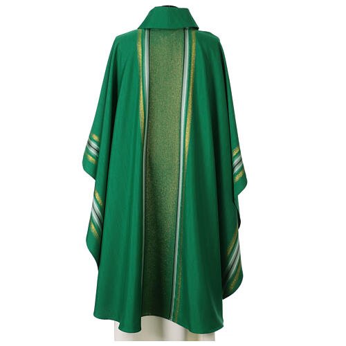 Chasuble with gold thread stripes and cross trim 12
