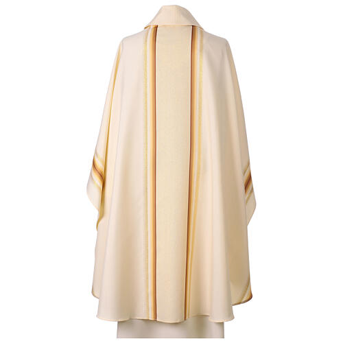 Chasuble with gold thread stripes and cross trim 13