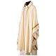 Chasuble with gold thread stripes and cross trim s8