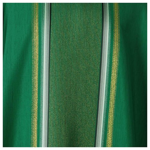 Chasuble rayures fil or croix passementerie 2