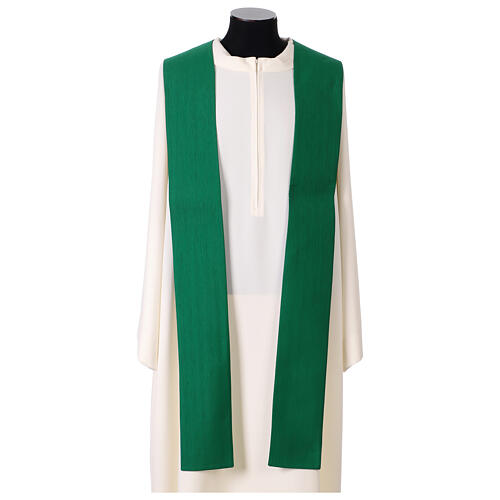 Chasuble rayures fil or croix passementerie 14