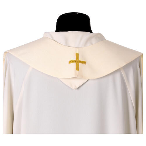 Chasuble rayures fil or croix passementerie 17