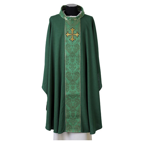 Chasuble with embroidered orphrey and golden cross 2