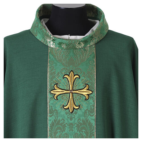 Chasuble with embroidered orphrey and golden cross 3