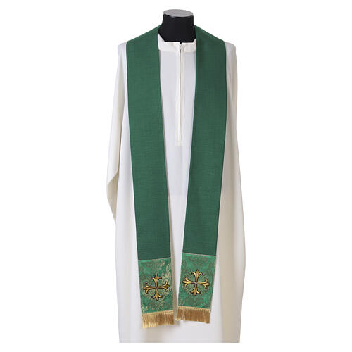 Chasuble with embroidered orphrey and golden cross 10