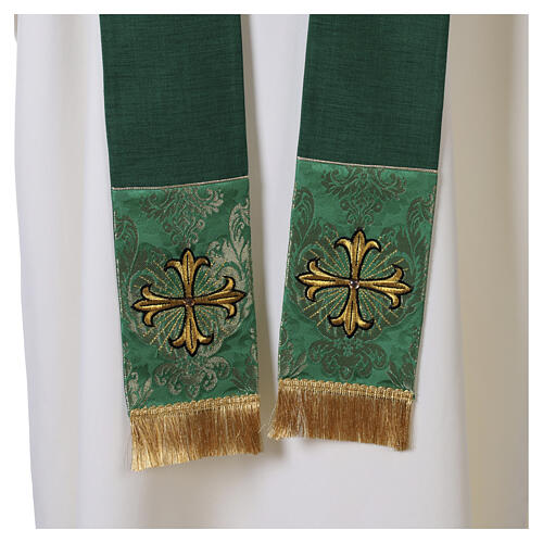 Chasuble with embroidered orphrey and golden cross 11
