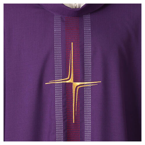 Chasuble with stylised cross and vertical drop line details 10