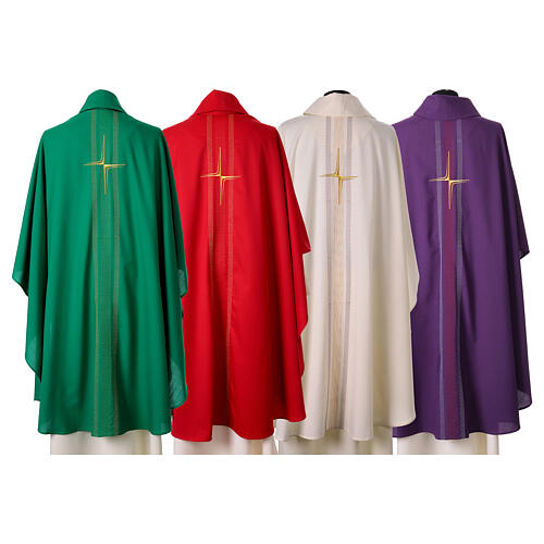 Chasuble with stylised cross and vertical drop line details 11