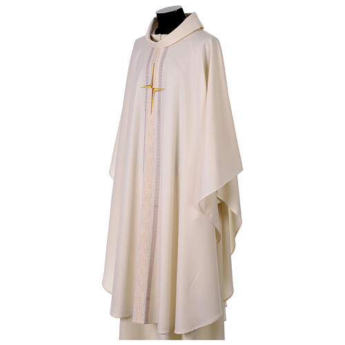 Chasuble croix stylisée détails rayures gouttes verticales 3