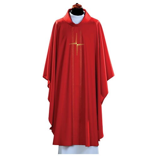 Chasuble croix stylisée détails rayures gouttes verticales 5