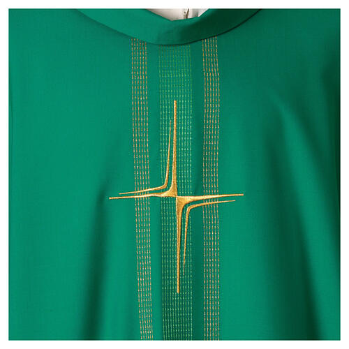 Chasuble croix stylisée détails rayures gouttes verticales 3
