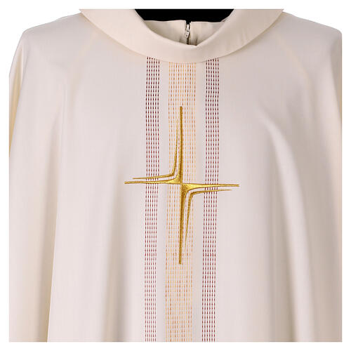 Chasuble croix stylisée détails rayures gouttes verticales 8