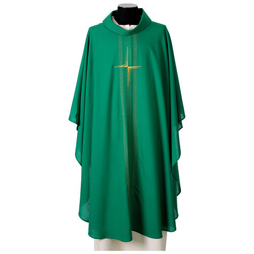 Stylized cross chasuble with vertical drop lines details 2
