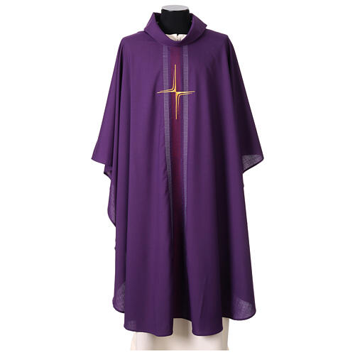 Stylized cross chasuble with vertical drop lines details 9