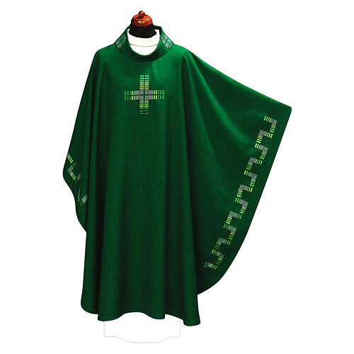 Chasuble with modern geometric patterns in a single colour 11