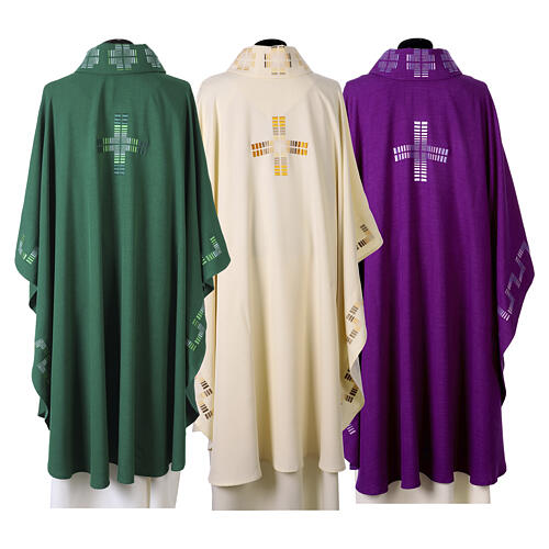 Chasuble monochrome motifs géométriques modernes 14