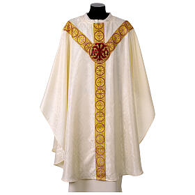 Chasuble semi-gothique monogrammes Christ