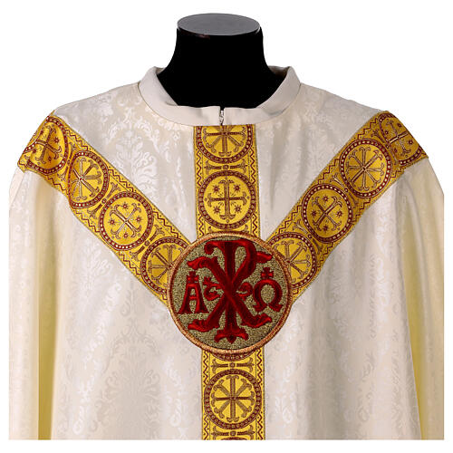 Chasuble semi-gothique monogrammes Christ 4