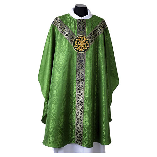 Chasuble semi-gothique monogrammes Christ 6